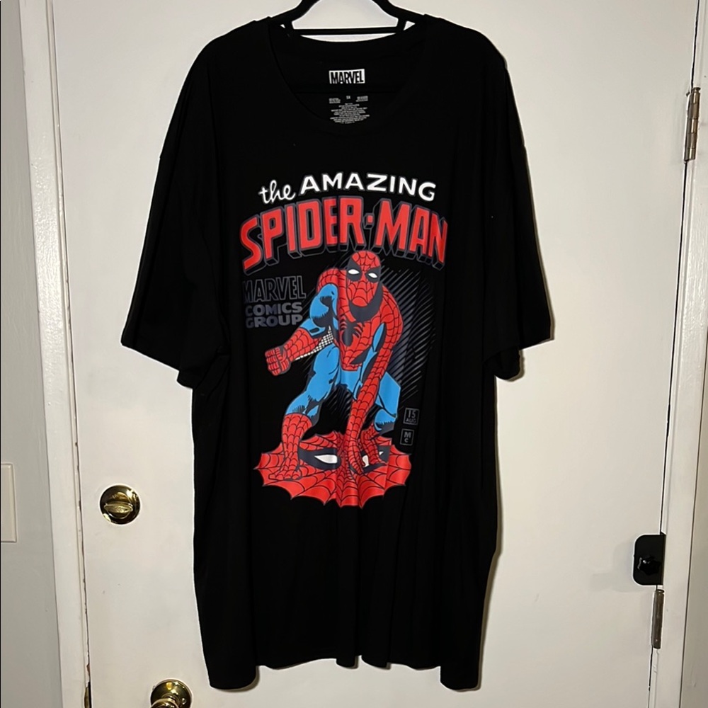 Marvel Black Spider-Man Graphic T-Shirt size 5XL